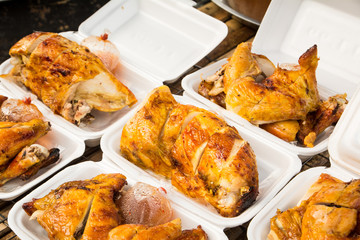 Fresh barbecue chicken on sale