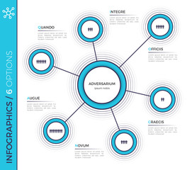 Six options minimalistic creative infographic chart, scheme, des