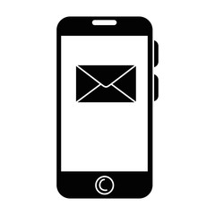 smartphone device with envelope vector illustration design