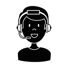 male call center agent vector illustration design