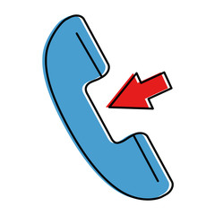 phone service with arrow vector illustration design