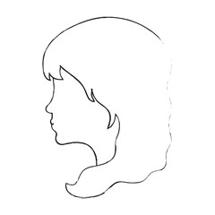 Woman head silhouette icon vector illustration graphic design