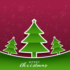 creative paper origami style christmas tree design illustration