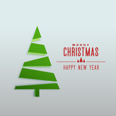 minimal style chstrimas tree design greeting