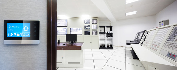 smart screen with smart home with control center of factory