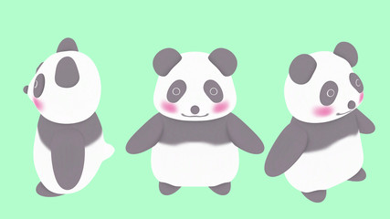 Panda illustration front oblique