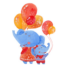 elephants with balloons