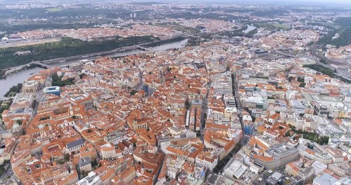 Aerial view of Prague city, Czech Republic