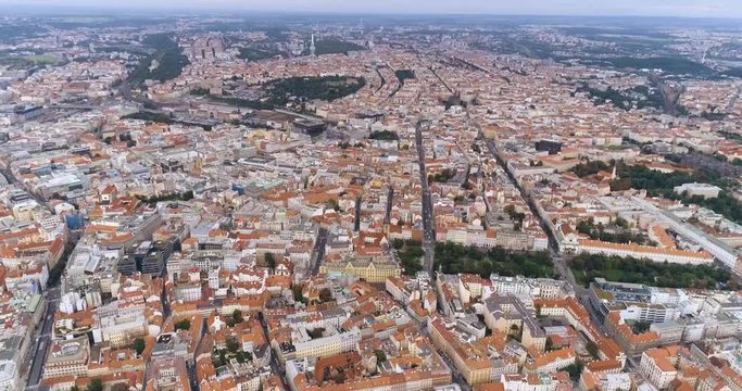 Aerial view of Prague city, Czech Republic