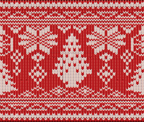 Winter holidays knitted background, vector illustration