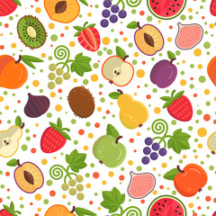 Vector seamless pattern with fruits.