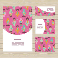 Vector cards set  with pretty pattern