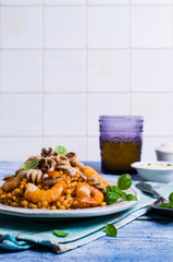 Seafood with shallow paste