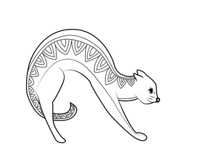 Zen tangle and doodle vector cat.