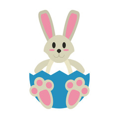 Cute bunny cartoon icon vector illustration graphic design