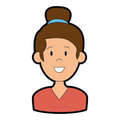 beautiful woman avatar character vector illustration design