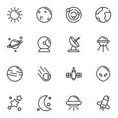 Space Science & Astrology Solid Vector Icons © goodware.std