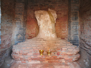 The Buddha damaged in Sukhothai historical park