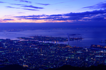 大阪、神戸の夜景　摩耶山掬星台からの眺め