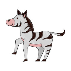 Cute zebra cartoon icon vector illustration graphic design
