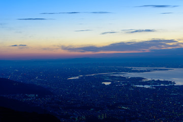 大阪、神戸の夜景　摩耶山掬星台からの眺め