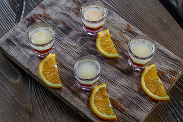 Bar alcoholic shots, mix cocktail