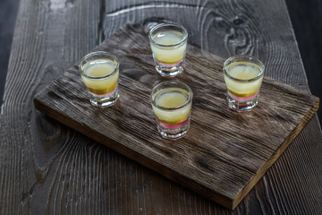 Bar alcoholic shots, mix cocktail