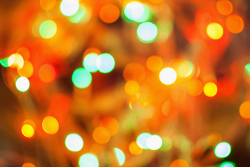De focused color christmas lights background