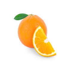 Orange fruit. Orang slice isolate on white