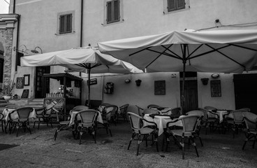 Marciana Alta Elba Island black and white