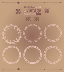 illustration of set of vintage design elements