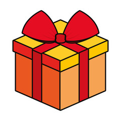 gift box icon over white background colorful design vector illustration