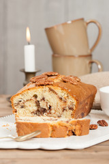 Home Baked Cinnamon Pecan Cake.