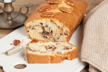 Home Baked Cinnamon Pecan Cake.