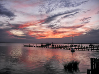 Remarkable Sunset over Pier on the Outer Banks