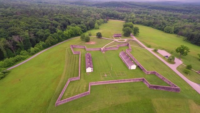 Aerial view of the Fort Frederick State Park in Maryland.