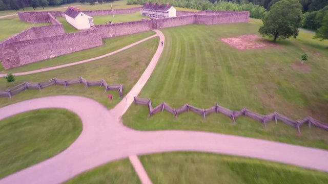 Aerial view of the Fort Frederick State Park visitor&rsquo;s center in Maryland.