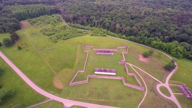 Aerial view of the Fort Frederick State Park in Maryland.