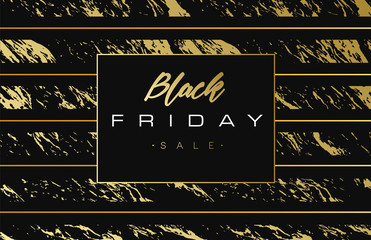 Black Friday Sale Gold Banner luxury Background. Advertising Golden Poster Template. Vector illustration