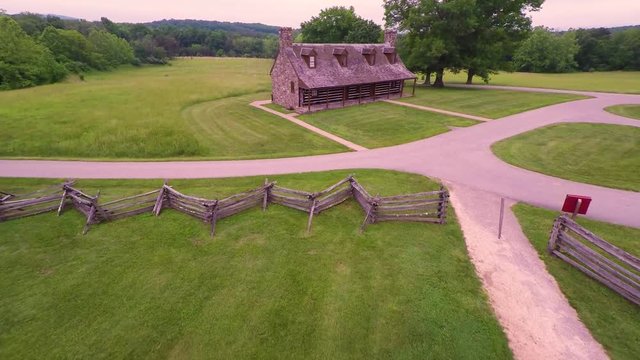 Aerial view of the Fort Frederick State Park visitor&rsquo;s center in Maryland.