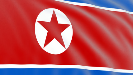 Bandera de Corea del Norte. 3D.