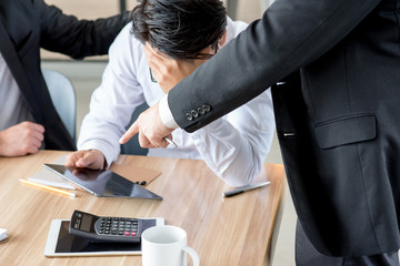 Business people show stressed of distress in meeting room