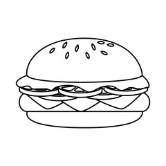 delicious burger isolated icon vector illustration design