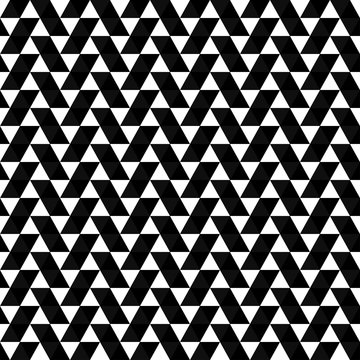 Abstract triangular pattern. Seamless background with triangles. Modern black and white geometric texture. Vector illustration.