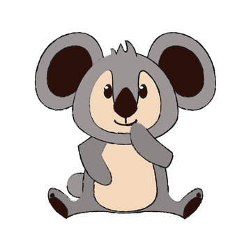 Cute koala cartoon icon vector illustration graphic design