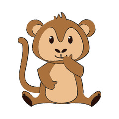 cute monkey cartoon icon vector illustration graphic design