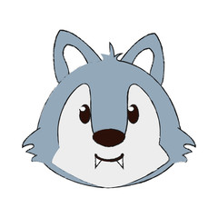 Cute wolf cartoon icon vector illustration graphic design