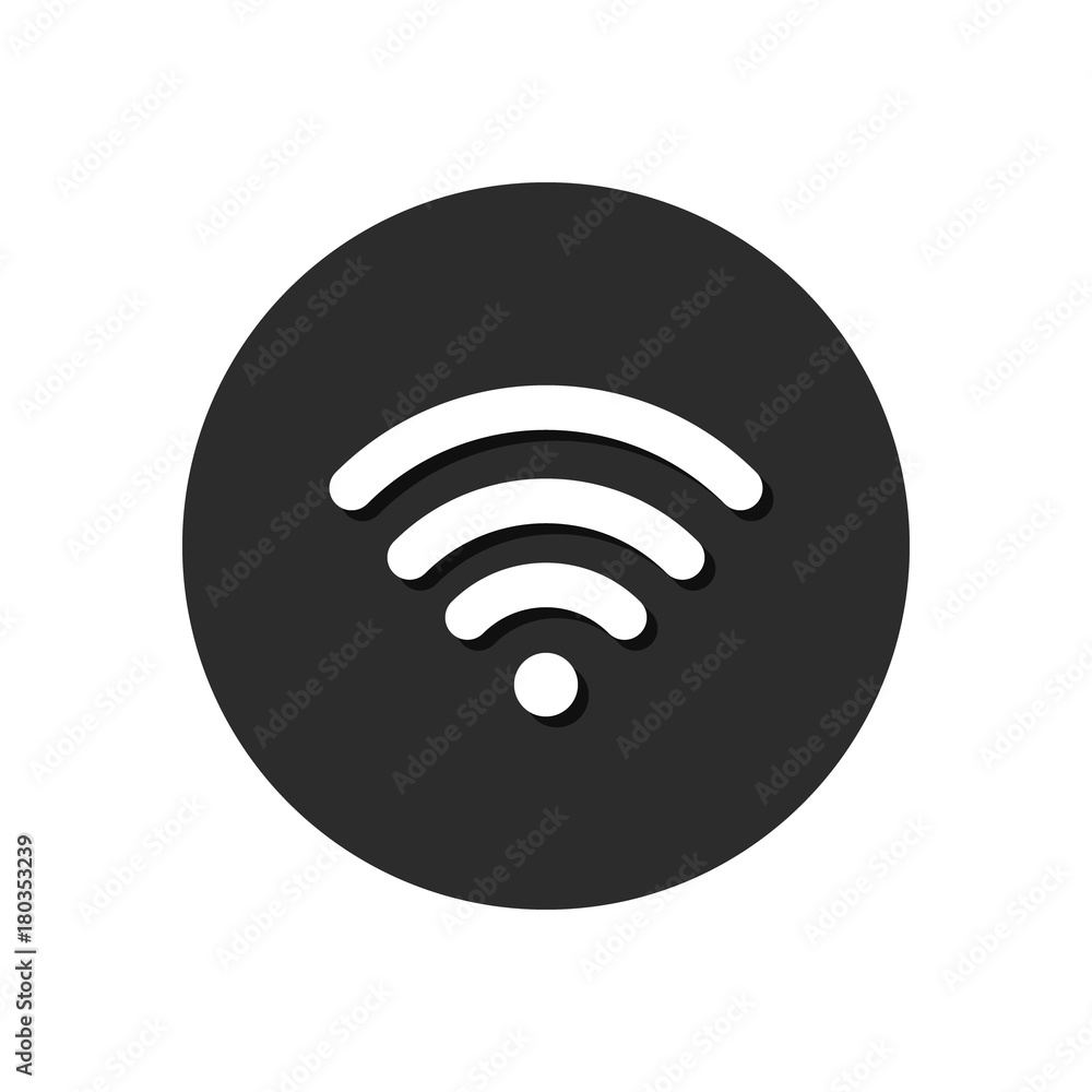 Poster wifi icon vector flat network round button
