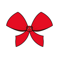decorative bow icon over white background vector illustration