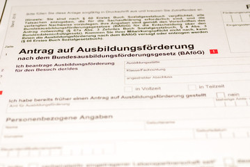 Antrag auf ausbildungsförderung